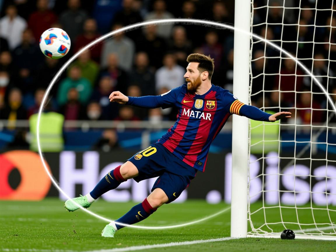 梅西天外飞仙弧线球破门